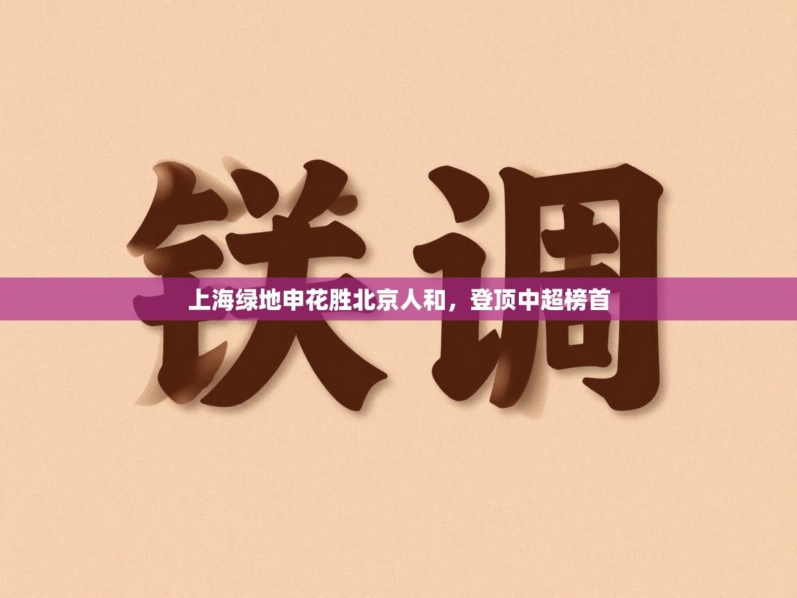 上海绿地申花胜北京人和，登顶中超榜首  第2张